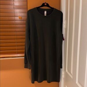 SPANX NWT Air Essentials Crew neck Dress OliveGreen